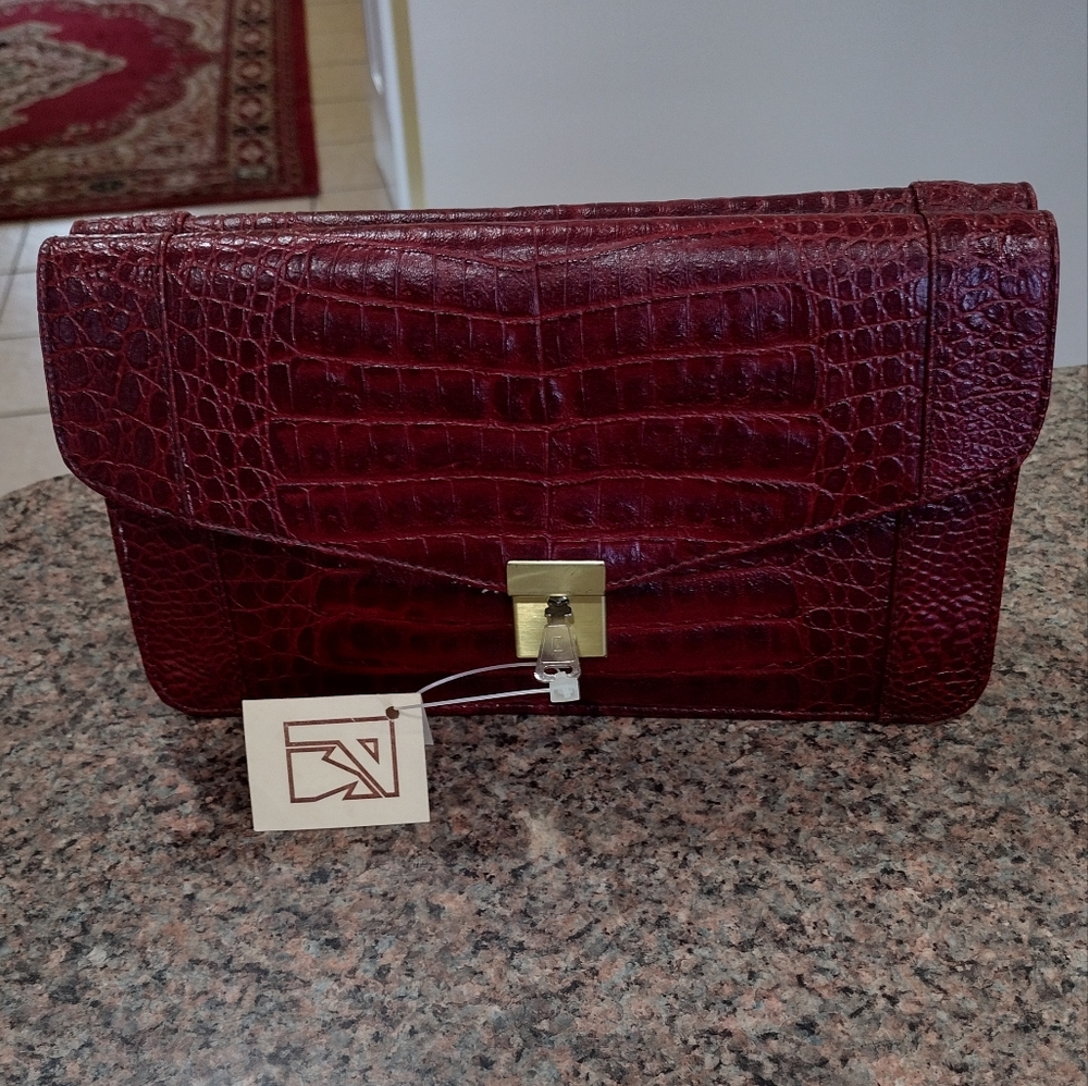 Red Alligator GenuineVintage Leather paco Sánchiz yacaré chluch